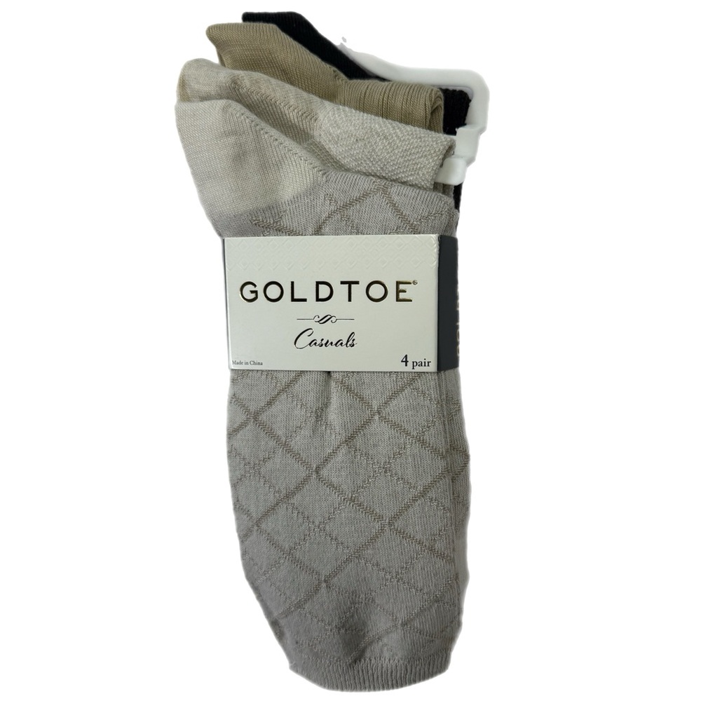 Gold Toe Women's 4-Pack Textured Crew Socks